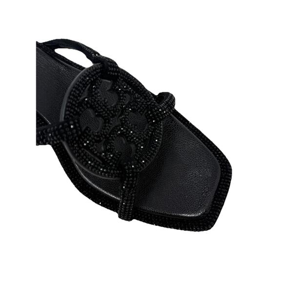 Tory Burch Pave Geo Bombay Miller low heel sandal shoes black 8.5 - Picture 7 of 11